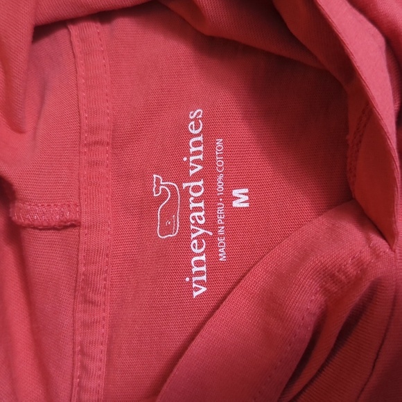 Vineyard Vines Football Long Sleeve T-shirt Hoodie Size Medium in Salmon - Picture 3 of 7
